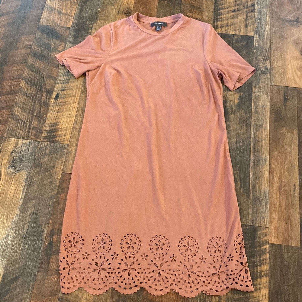Primark faux seude dress with cutouts size 4